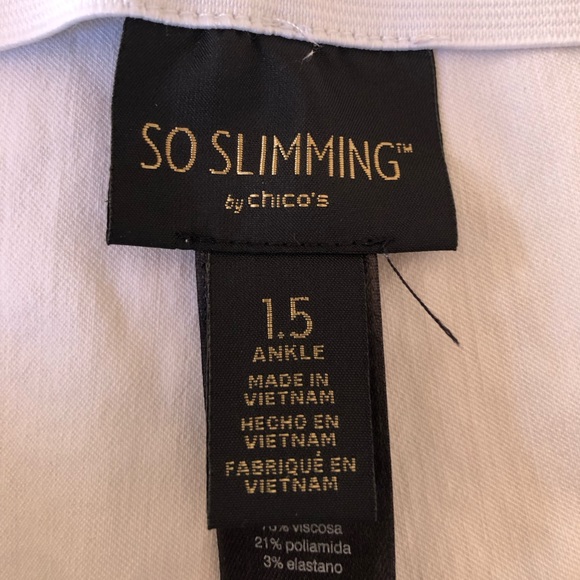 “So Slimming” white pants with side slit at ankle by Chico’s - Picture 7 of 10